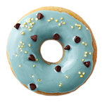 上にはチョコチップのトッピング、チョコミン党はぜひのドーナツ