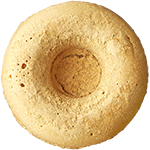 きな粉がかかったうす山吹色のドーナツ