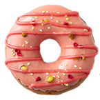 いちごの優しい香りと甘みのドーナツ