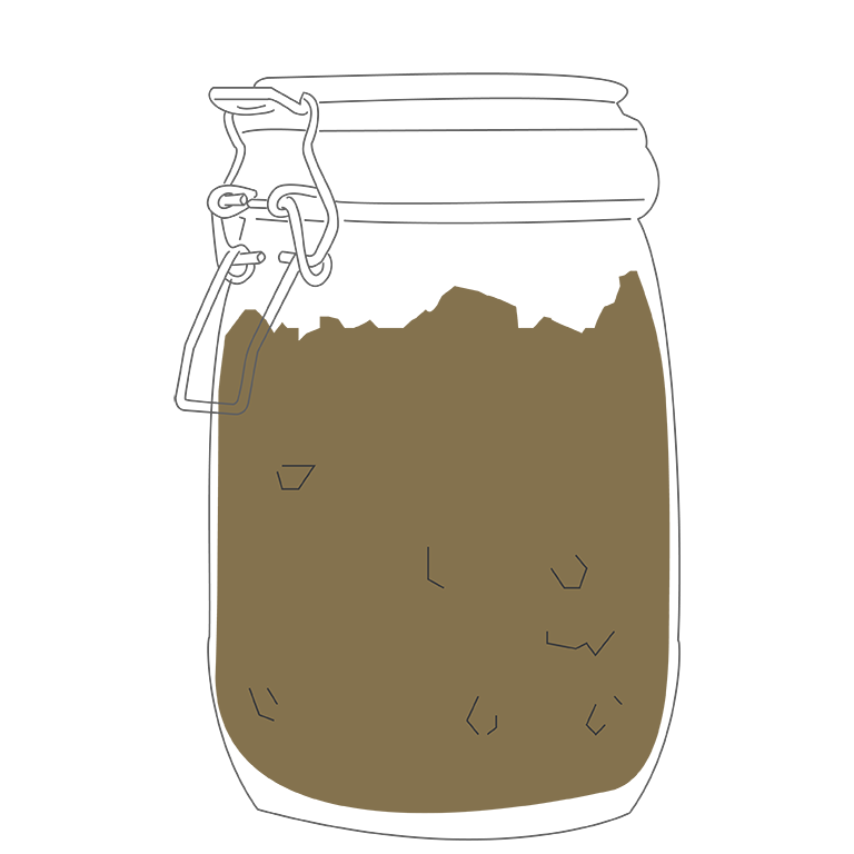 おからクッキーの入った瓶の手書き風イラスト